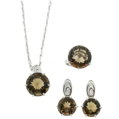 Ab Ove - Earrings in Silver with Fumè Quartz Stone ct 20 - Iris Collection - Handcrafted Earrings - High Quality Luxury - Avvenice^ Earrings
