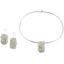 Ab Ove - Twine Rectangular Pendant in Silver with River Pearl - Twine Collection - Handcrafted Necklace - High Quality Luxury - Avvenice