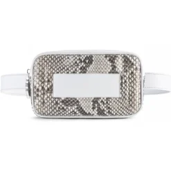 Aleksandra Badura - Camera Belt Bag - Python & Calfskin Belt Bag - White & Stone - Luxury High Quality Leather Bag - Avvenice^ Bags