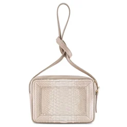 Aleksandra Badura - Camera Bag - Python & Calfskin Mini Bag - Beige - Luxury High Quality Leather Bag - Avvenice^ Bags