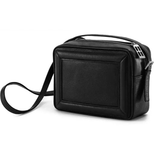Aleksandra Badura - Camera Bag - Goatskin Mini Bag - Black - Luxury High Quality Leather Bag - Avvenice