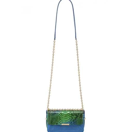Aleksandra Badura - Candy Bag Mini - Python Shoulder Bag - Blue & Green Ocean - Luxury High Quality Leather Bag - Avvenice^ Bags