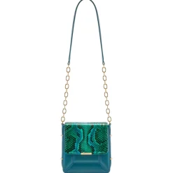 Aleksandra Badura - Candy Bag - Python & Calfskin Shoulder Bag - Deep Teal - Luxury High Quality Leather Bag - Avvenice^ Bags