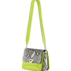 Aleksandra Badura - Candy Bag Large - Python & Calfskin Shoulder Bag - Lime Stone - Luxury High Quality Leather Bag - Avvenice^ Bags