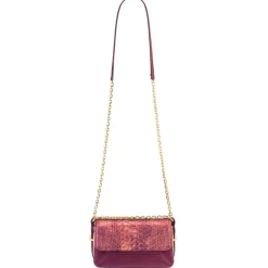 Aleksandra Badura - Candy Bag Mini - Python Shoulder Bag - Richelieu & Gold - Luxury High Quality Leather Bag - Avvenice