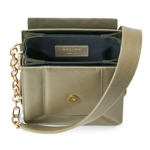Aleksandra Badura - Candy Bag - Python & Calfskin Shoulder Bag - Olive - Luxury High Quality Leather Bag - Avvenice^ Bags
