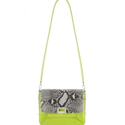 Aleksandra Badura - Candy Bag Large - Python & Calfskin Shoulder Bag - Lime Stone - Luxury High Quality Leather Bag - Avvenice^ Bags