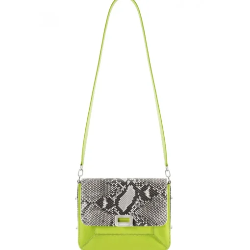 Aleksandra Badura - Candy Bag Large - Python & Calfskin Shoulder Bag - Lime Stone - Luxury High Quality Leather Bag - Avvenice^ Bags