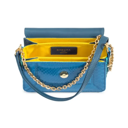 Aleksandra Badura - Candy Bag Mini - Python Shoulder Bag - Blue & Green Ocean - Luxury High Quality Leather Bag - Avvenice^ Bags