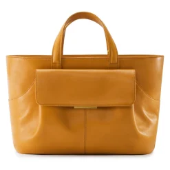 Aleksandra Badura - Cherie Bag - Calfskin Tote Bag - Pumpkin - Luxury High Quality Leather Bag - Avvenice^ Bags