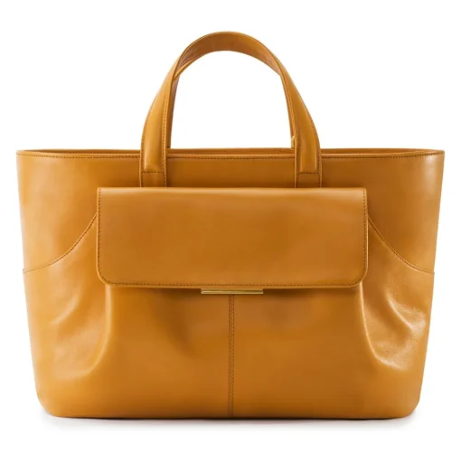 Aleksandra Badura - Cherie Bag - Calfskin Tote Bag - Pumpkin - Luxury High Quality Leather Bag - Avvenice^ Bags
