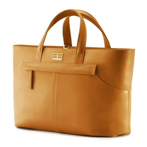 Aleksandra Badura - Cherie Bag - Calfskin Tote Bag - Pumpkin - Luxury High Quality Leather Bag - Avvenice^ Bags