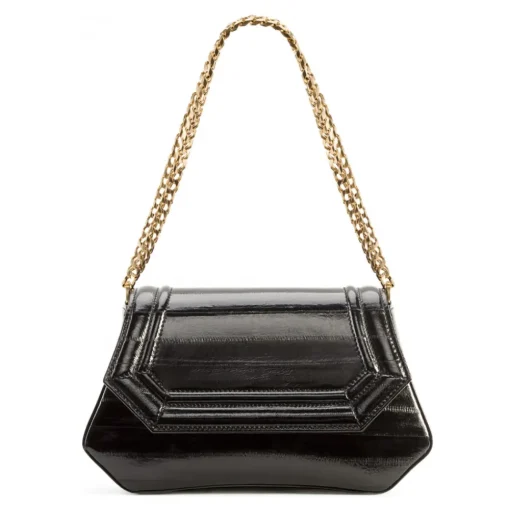 Aleksandra Badura - Etoile Bag - Eel Shoulder Bag - Carbon Black - Luxury High Quality Leather Bag - Avvenice^ Bags
