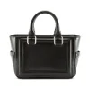 Aleksandra Badura - Ladylike Mini Bag - Goatskin Top-Handle Tote Bag - Carbon Black - Luxury High Quality Leather Bag - Avvenice