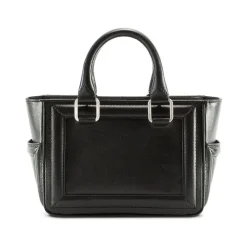 Aleksandra Badura - Ladylike Mini Bag - Goatskin Top-Handle Tote Bag - Carbon Black - Luxury High Quality Leather Bag - Avvenice