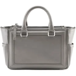 Aleksandra Badura - Ladylike Bag - Calfskin Top-Handle Tote Bag - Ash - Luxury High Quality Leather Bag - Avvenice^ Bags