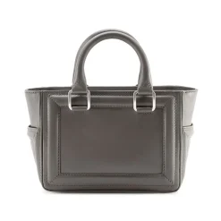 Aleksandra Badura - Ladylike Mini Bag - Calfskin Top-Handle Tote Bag - Graphite - Luxury High Quality Leather Bag - Avvenice^ Bags