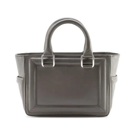 Aleksandra Badura - Ladylike Mini Bag - Calfskin Top-Handle Tote Bag - Graphite - Luxury High Quality Leather Bag - Avvenice^ Bags