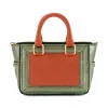 Aleksandra Badura - Ladylike Mini Bag - Calfskin & Python Tote Bag - Tangerine & Green - Luxury High Quality Leather Bag - Avvenice^ Bags