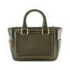 Aleksandra Badura - Ladylike Mini Bag - Calfskin & Python Top-Handle Tote Bag - Olive - Luxury High Quality Leather Bag - Avvenice^ Bags