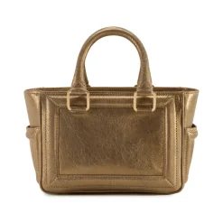Aleksandra Badura - Ladylike Mini Bag - Buffaloskin Top-Handle Tote Bag - Gold - Luxury High Quality Leather Bag - Avvenice^ Bags