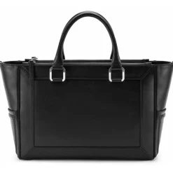Aleksandra Badura - Ladylike Medium Bag - Calfskin Top-Handle Tote Bag - Onyx - Luxury High Quality Leather Bag - Avvenice^ Bags