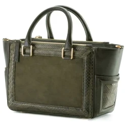 Aleksandra Badura - Ladylike Bag - Calfskin & Python Top-Handle Tote Bag - Olive - Luxury High Quality Leather Bag - Avvenice^ Bags
