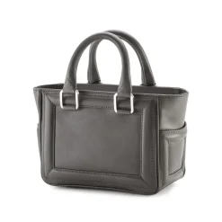 Aleksandra Badura - Ladylike Mini Bag - Calfskin Top-Handle Tote Bag - Graphite - Luxury High Quality Leather Bag - Avvenice^ Bags