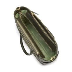 Aleksandra Badura - Ladylike Bag - Calfskin & Python Top-Handle Tote Bag - Olive - Luxury High Quality Leather Bag - Avvenice^ Bags