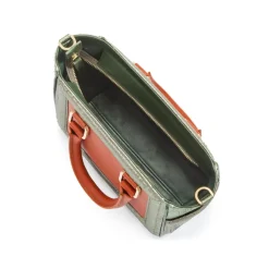 Aleksandra Badura - Ladylike Mini Bag - Calfskin & Python Tote Bag - Tangerine & Green - Luxury High Quality Leather Bag - Avvenice^ Bags