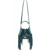 Aleksandra Badura - Lucky Bucket Bag Mini - Fringe Bucket Bag - Deep Teal - Luxury High Quality Leather Bag - Avvenice^ Bags