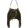 Aleksandra Badura - Lucky Bucket Bag - Fringe Bucket Bag - Olive - Luxury High Quality Leather Bag - Avvenice