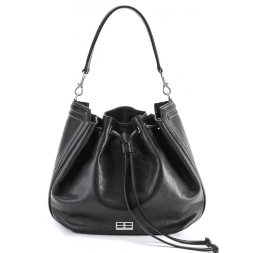 Aleksandra Badura - Lucky Bucket Bag - Bucket Bag in Goatskin Leather - Onyx - Luxury High Quality Leather Bag - Avvenice^ Bags