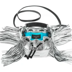 Aleksandra Badura - Lucky Bucket Bag Mini - Fringe Bucket Bag - Silver - Luxury High Quality Leather Bag - Avvenice^ Bags