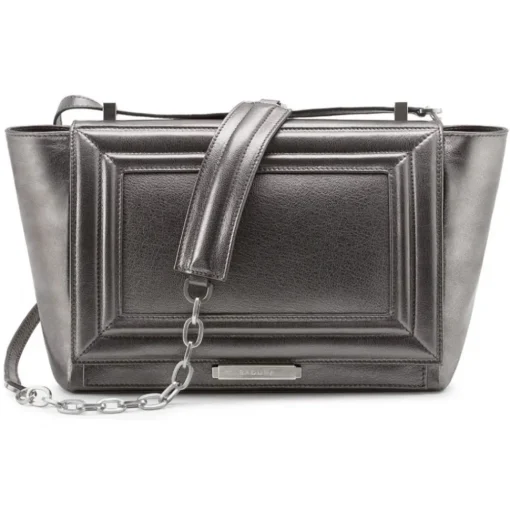 Aleksandra Badura - Luisa Bag - Goatskin Shoulder Bag - Graphite - Luxury High Quality Leather Bag - Avvenice^ Bags