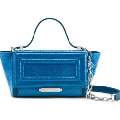 Aleksandra Badura - Luisa Mini Bag - Calfskin & Python Shoulder Bag - Ocean Blue - Luxury High Quality Leather Bag - Avvenice^ Bags