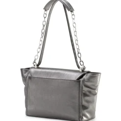 Aleksandra Badura - Luisa Bag - Goatskin Shoulder Bag - Graphite - Luxury High Quality Leather Bag - Avvenice^ Bags