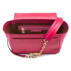 Aleksandra Badura - Luisa Bag - Calfskin & Python Shoulder Bag - Fuxia - Luxury High Quality Leather Bag - Avvenice^ Bags