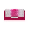 Aleksandra Badura - Small Leather Goods - Continental Wallet in Python & Calfskin - White & Fuchsia - Luxury High Quality - Avvenice^ Wallets