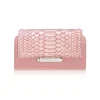 Aleksandra Badura - Small Leather Goods - Continental Wallet in Python & Calfskin - Rose Quartz - Luxury High Quality - Avvenice
