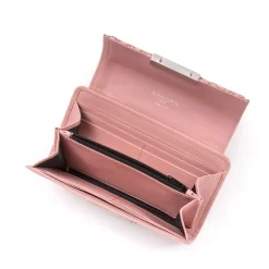 Aleksandra Badura - Small Leather Goods - Continental Wallet in Python & Calfskin - Rose Quartz - Luxury High Quality - Avvenice