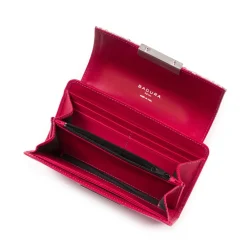 Aleksandra Badura - Small Leather Goods - Continental Wallet in Python & Calfskin - White & Fuchsia - Luxury High Quality - Avvenice^ Wallets