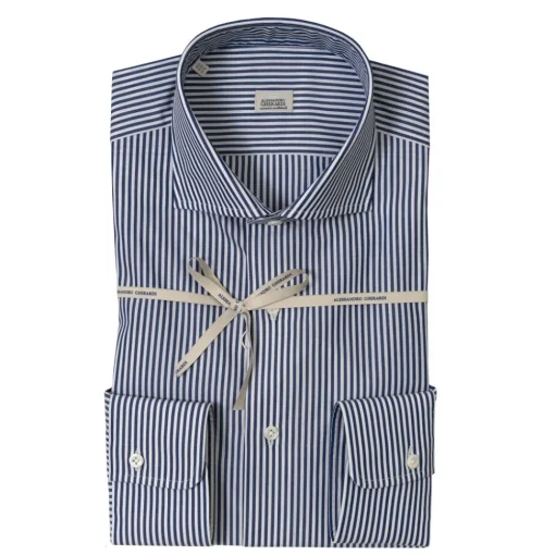 Alessandro Gherardi - Long Sleeve Shirt - Blue Stripe - Shirt - Handmade in Italy - Luxury Exclusive Collection - Avvenice^ Shirts