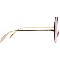 Alexander McQueen Eyewear Alexander McQueen - Beetle Jeweled Hexagonal Sunglasses - Gold Red - - Avvenice