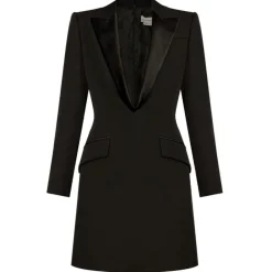 Alexander McQueen - Black Peak Lapel Dress - Black - Exclusive Luxury Collection - Avvenice