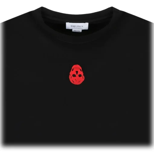 Alexander McQueen - Crew Neck T-Shirt - Black Red - Exclusive Luxury Collection - Avvenice