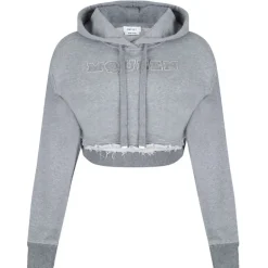 Alexander McQueen - Logo Embroidered Hoodie - Light Grey - Exclusive Luxury Collection - Avvenice^ Sweatshirts