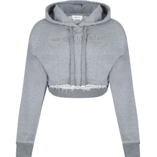 Alexander McQueen - Logo Embroidered Hoodie - Light Grey - Exclusive Luxury Collection - Avvenice^ Sweatshirts