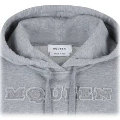 Alexander McQueen - Logo Embroidered Hoodie - Light Grey - Exclusive Luxury Collection - Avvenice^ Sweatshirts