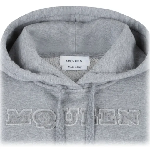 Alexander McQueen - Logo Embroidered Hoodie - Light Grey - Exclusive Luxury Collection - Avvenice^ Sweatshirts